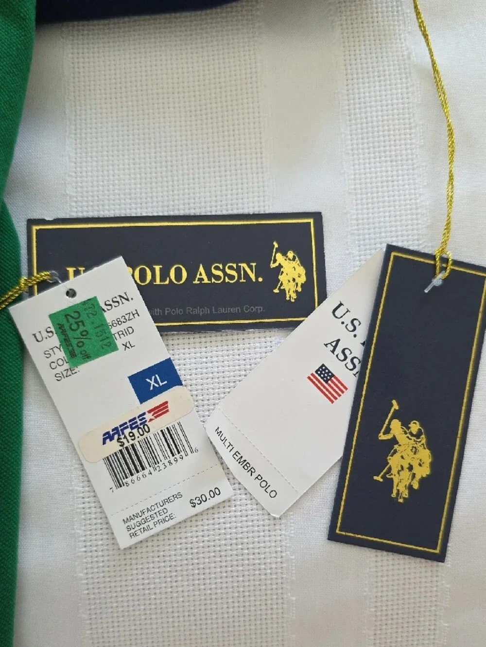 U.S. Polo Assn. Classic Polo Shirts in Red, Green & Navy 3 Pack New With Tags XL